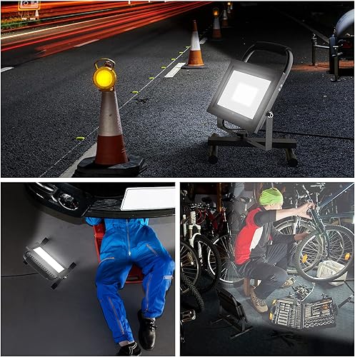 Miniatura 8 de GLORIOUS-LITE Luz de trabajo LED de 50 W, luces de inundación LED de 5000 lúmenes, equivalente a 400 W, impermeable IP66, cable de 16 pies con