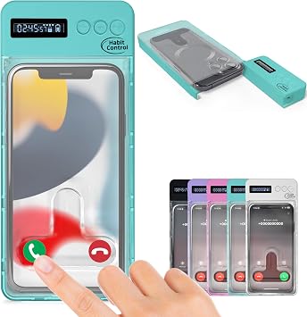 Phone Lockbox - Timer Lock Box Cell Phone Locker Bad Habits, Smart Phones Jail with Timer Reduce Kids Adults Screen Time Improve Productivity, Family Time Locking Container - Turquoise