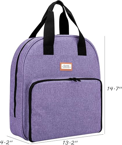 Miniatura 6 de CURMIO Bolsa de Bordado, Portafolio Portátil para Proyectos de Bordado para Arpones de Bordado, Seda, y Suministros de Punto de Cruz, SOLO LA BOLSA,