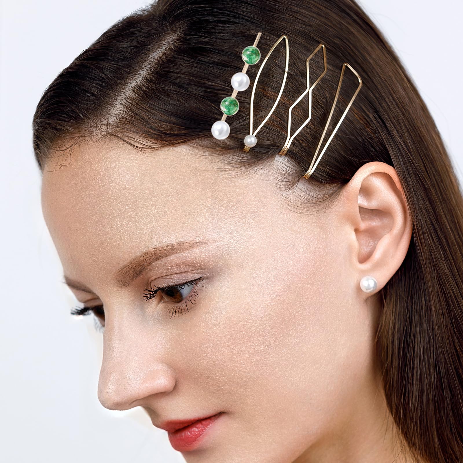 100 forcine per capelli con vassoi con castone: forcine per capelli con base a castone - vuote con base a per accessori per fai da te