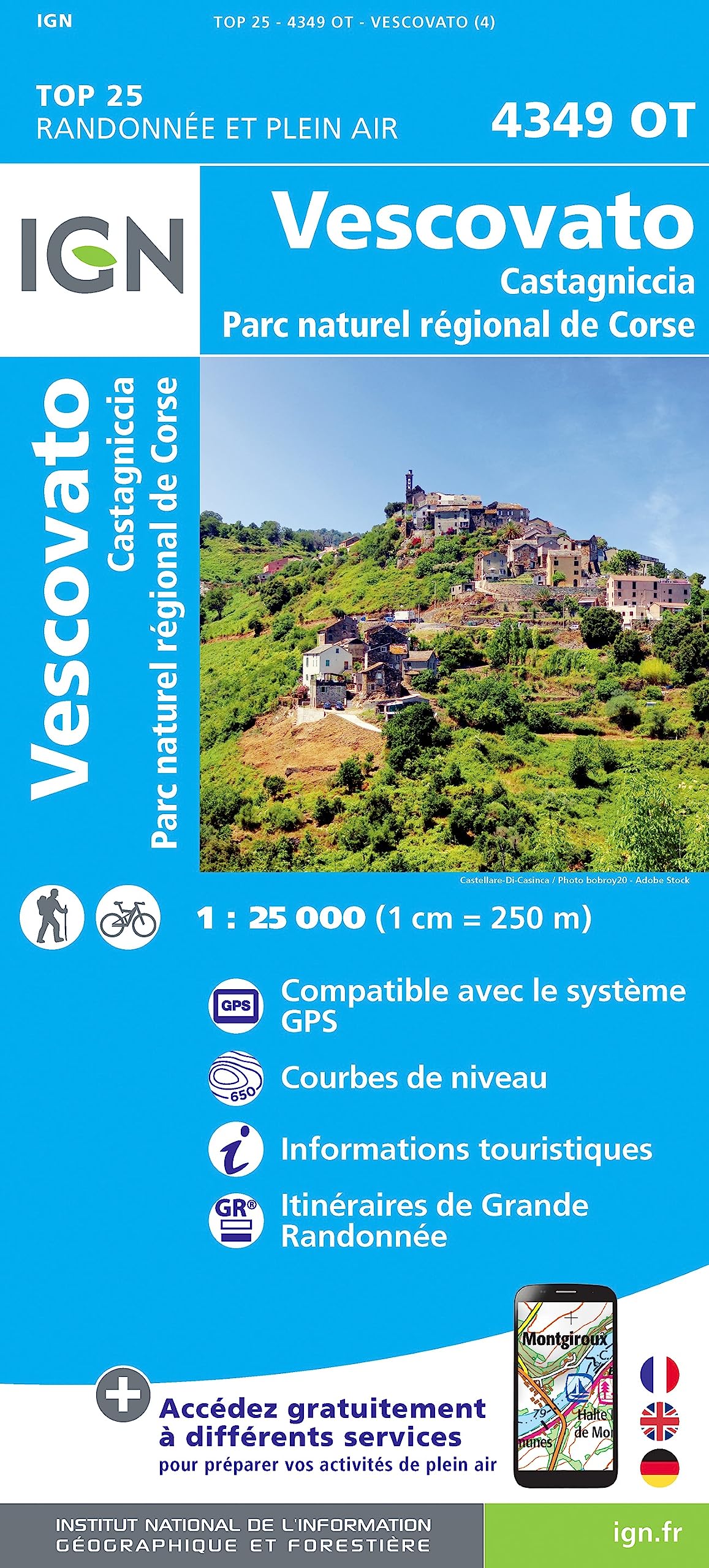Vescovato / Castagniccia / PNR de Corse: 4349OT (TOP 25)