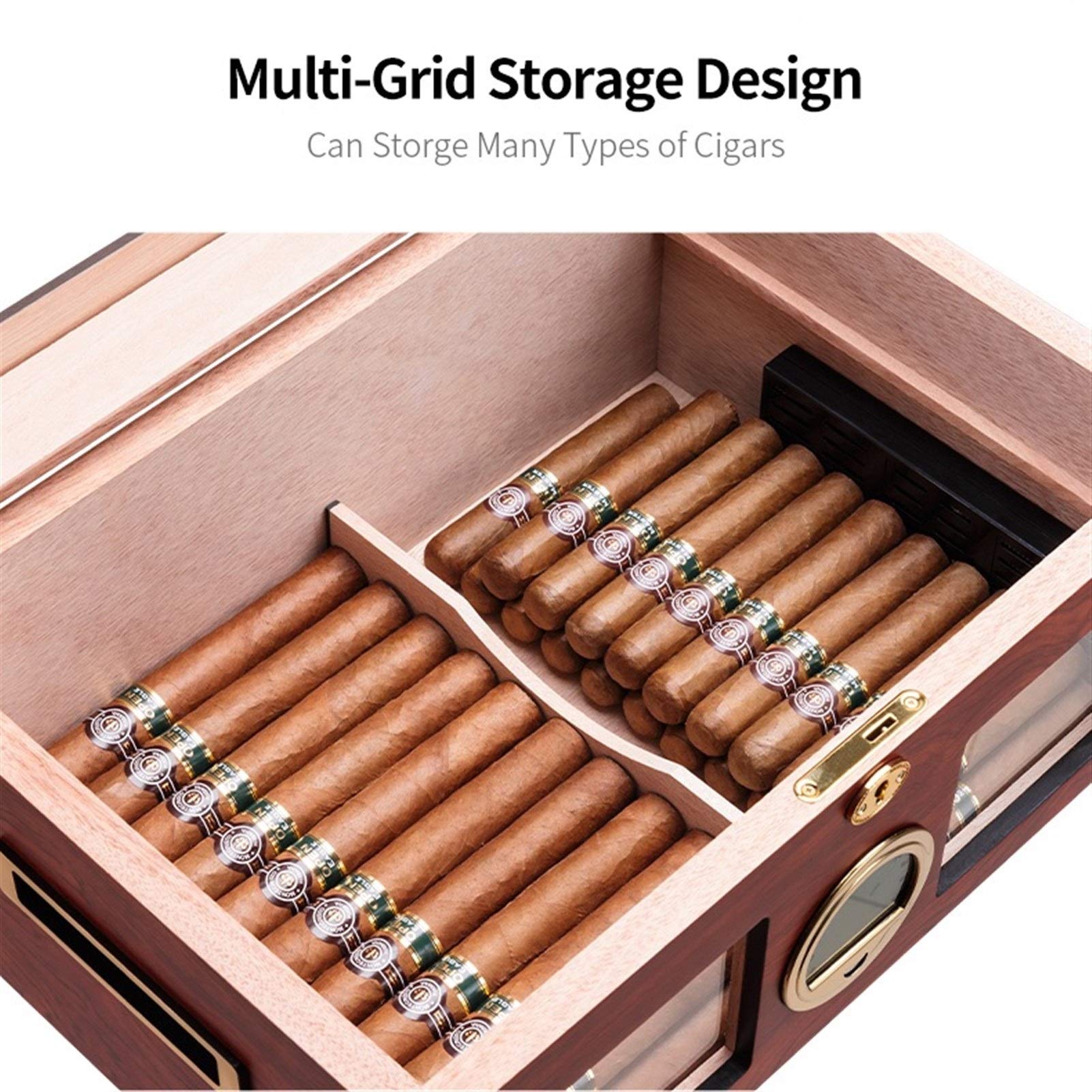 Dla dobrze zaprojektowanego pudełka do cygar z drewna cedrowego GCC Humidor Szafka o dużej pojemności pasuje do 100 dwuwarstwowych drewnianych pudełek na cygara Humidor | Kod towaru: GCC-73