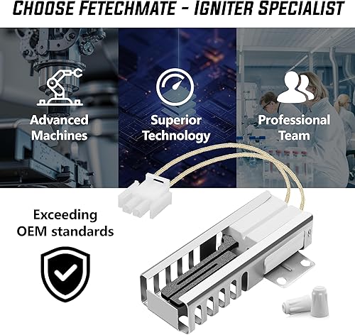 Miniatura 6 de 【𝟭 𝗬𝗲𝗮𝗿 𝗪𝗮𝗿𝗿𝗮𝗻𝘁𝘆】WB13K21 Oven Igniter Replacement DG94-00520A for Gas Stove, Fit for G-E xl44 Ken-more Hot-point Sam-sung, Rplaces Nor-ton 501a