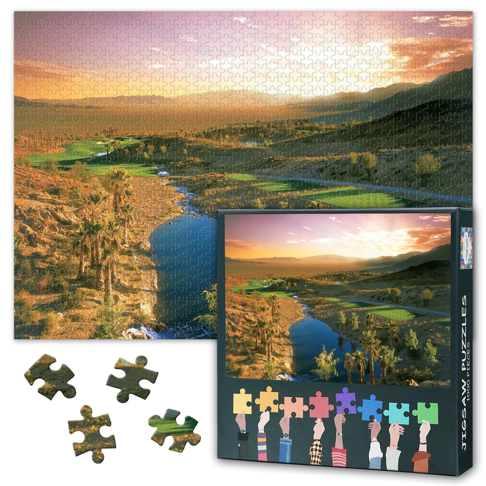 1000 Piece Jigsaw Puzzle for Adults Cascata Golf Course Nature Landscape Wall Art Premium Scenic Puzzle Challenging Game for Home Office Decor 27.5x19.7 Inches