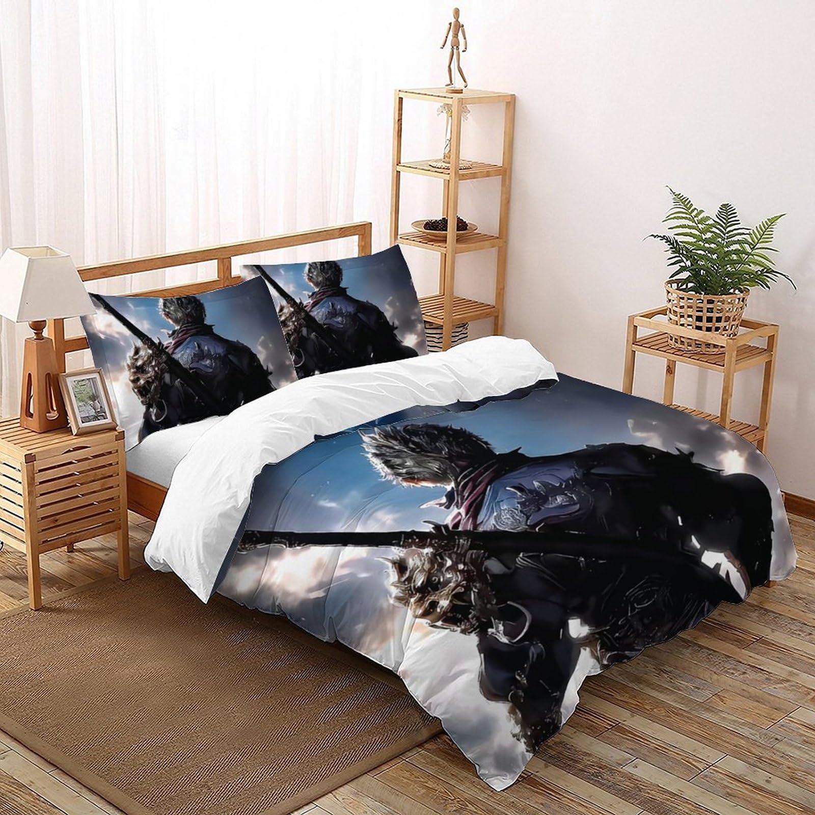 Housse de couette 2 pièces enfants taies d'oreiller parure de lit 200x200cm