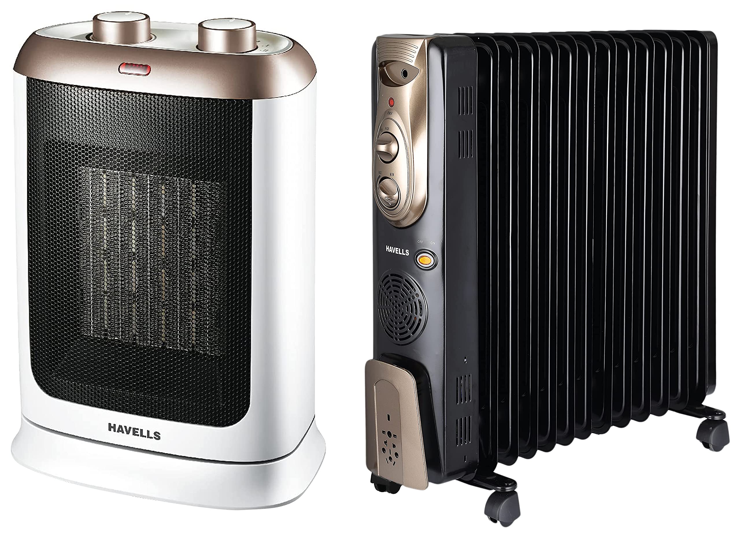 Buy Havells Calido PTC Fan Heater 2000 Watts White and Gold u0026 OFR - 13Fin  2900-Watt PTC Room Heater with Fan (Black, Oil Filled Radiator) Online at  Low Prices in India - Amazon.in