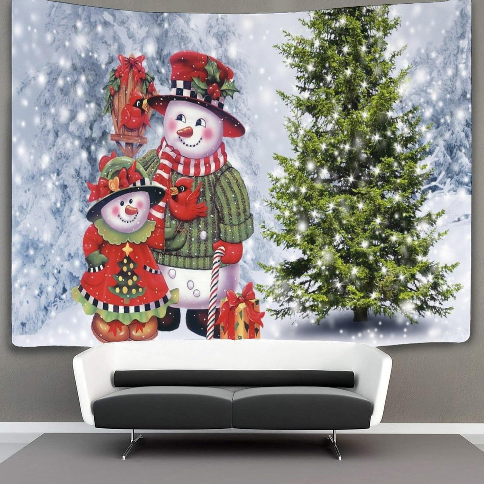 kaiyun Christmas Snowman Tapestry,Holidays Wall Art Aesthetic Home Decoration for Living Room Dorm 180cmx230cm