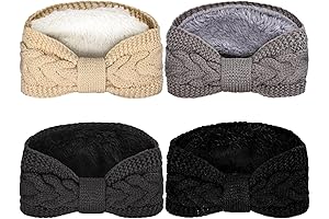 Cozy Knit Head Wraps: 4 Pack Winter Headbands