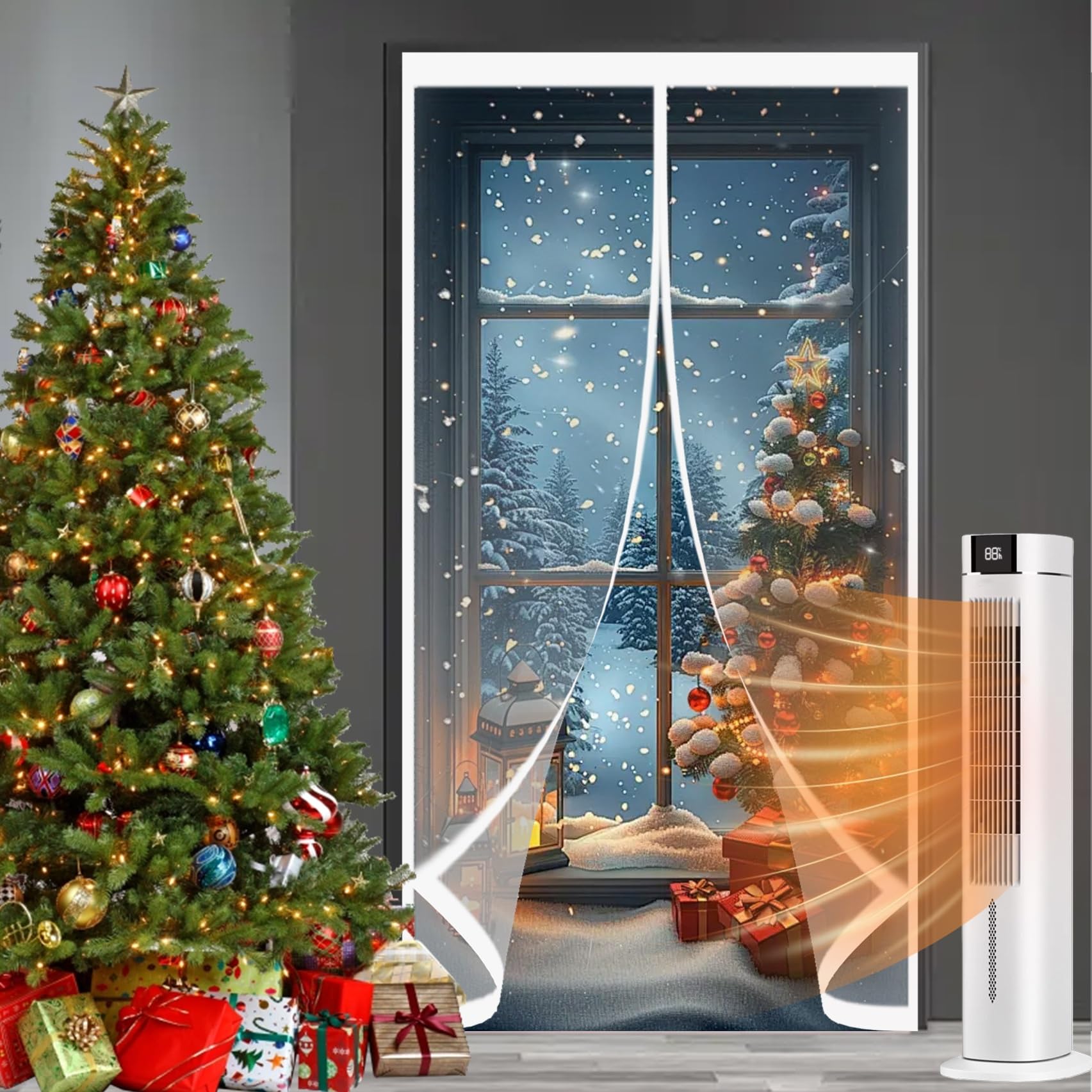 Xueqxue A Transparent Insulated Door Curtain 76 X 195 Cm Self-Sealing Pvc Weatherproof Winter Warm, Cold Nd Noise Proof Door Curtain For Winter Windproof For Balcony Patio,