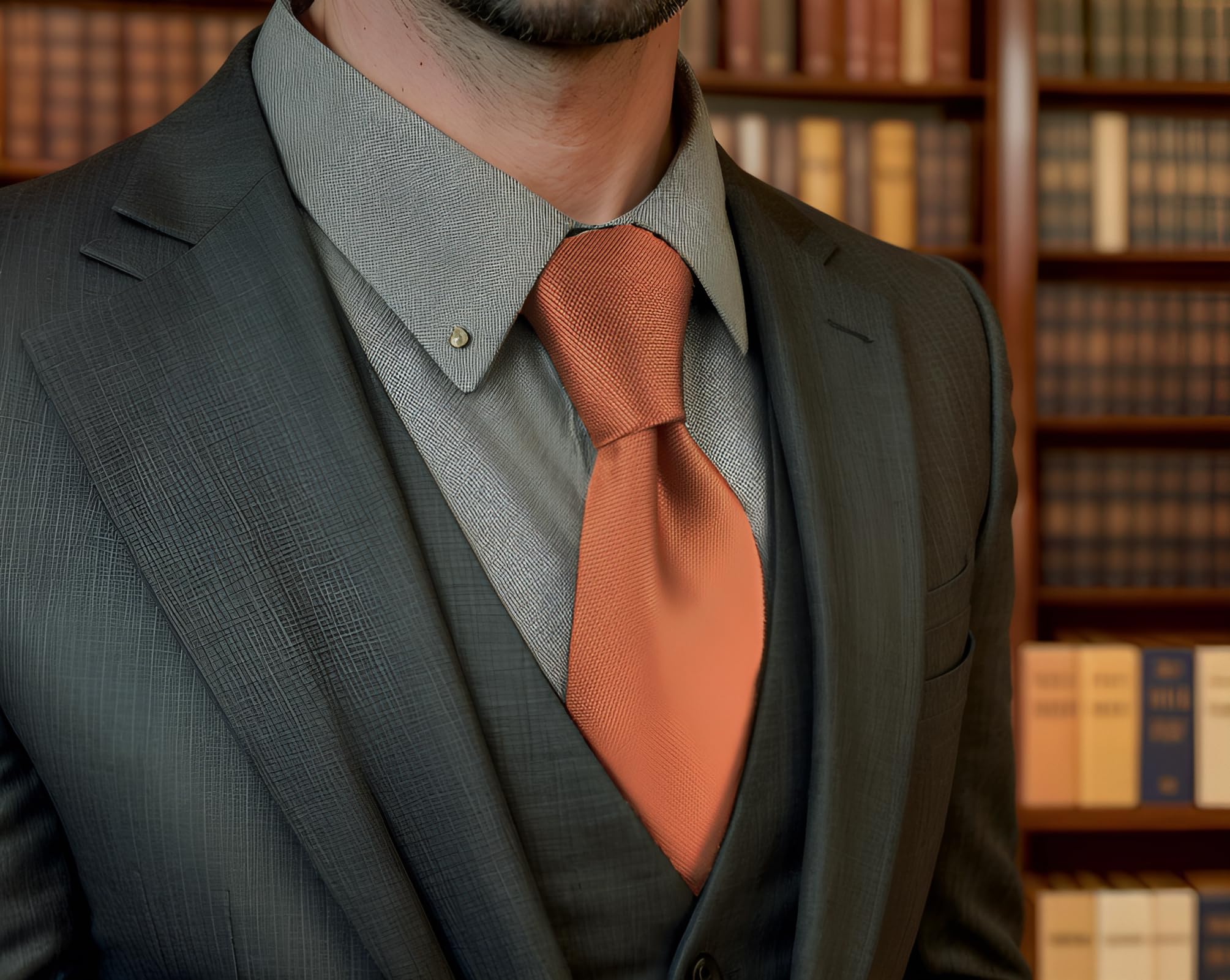 shlax&wing Boda Hombre Seda Corbatas Para Naranja Color Sólido Extra largo flaca