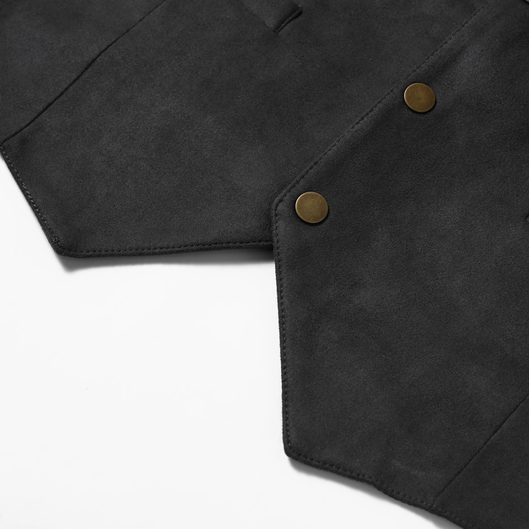 Allthemen Gilet Homme Vintage Rétro Veste sans Manche en Daim Slim Fit Casual Business