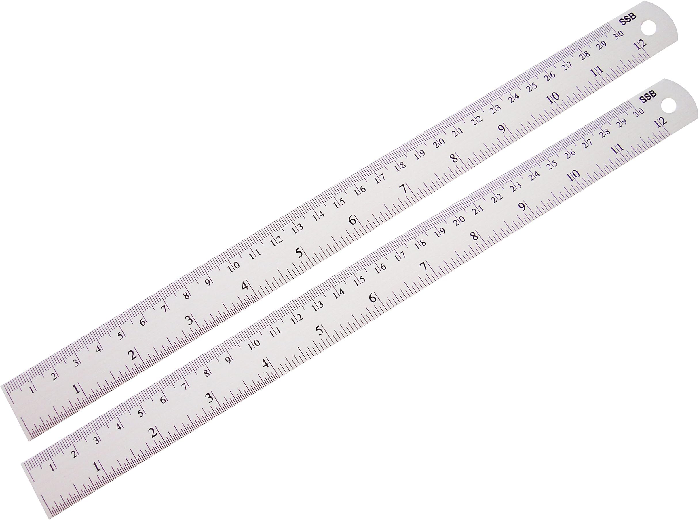 Aluminum Ruler Set 2 Pcs, 12 Inches.