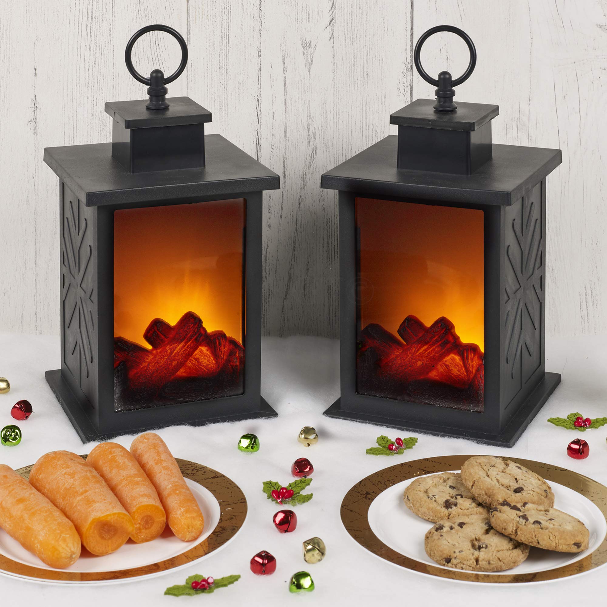URBNLIVING Fireplace LED Burning Effect Lantern (2)