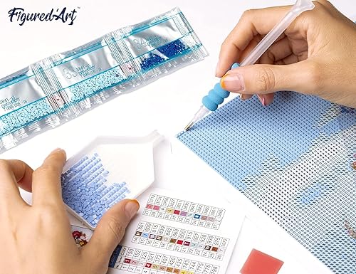Miniatura 6 de Figured'Art Kit de arte de pintura de diamantes para adultos de 16 x 20 pulgadas con marco, taladro cuadrado completo 5D, el árbol de la mujer