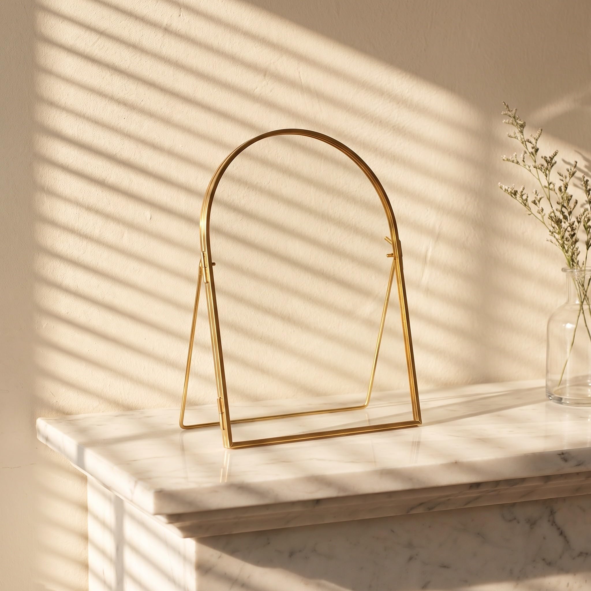 OUNONA Marco de recuerdo para huellas de bebé, marco de cristal para huella | Soporte de exhibición de recuerdos para recién nacidos de doble cara - Regalo para padres primerizos y regalo de bautizo (7.9
