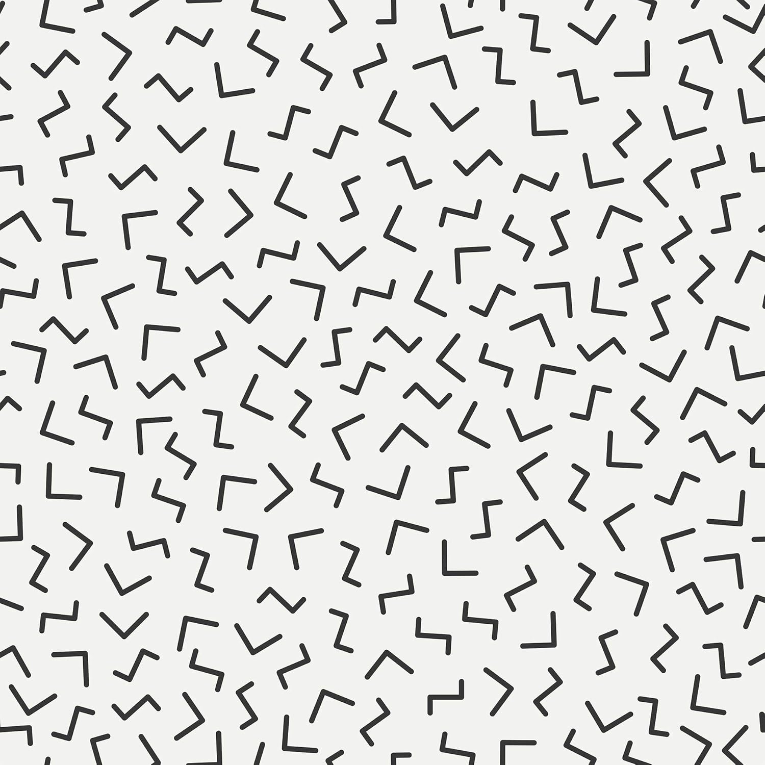 Walls By Me Peel and Stick Black Lines Basic Removable Wallpaper 9008-2ft x 4ft (61x122cm)