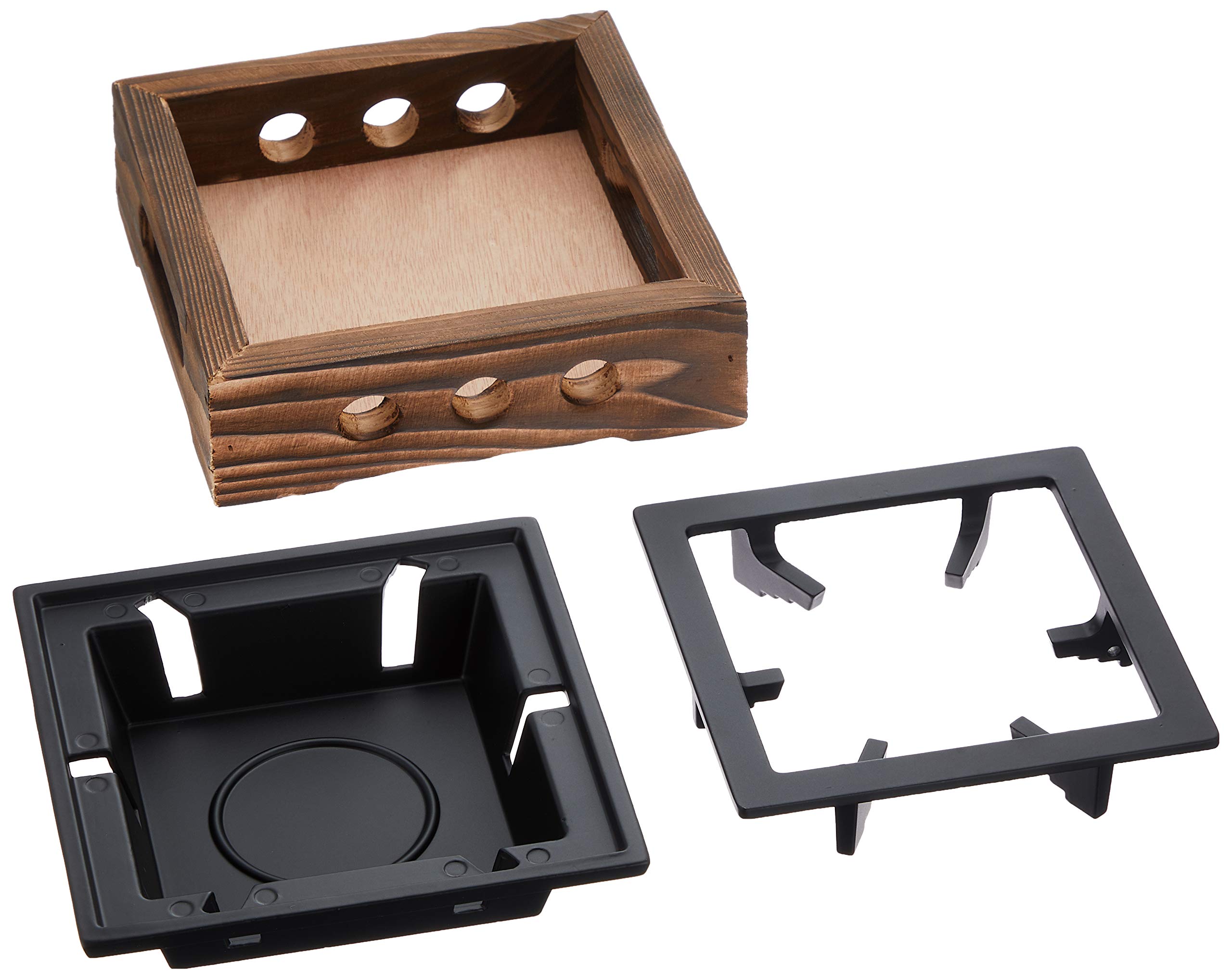 Amazon｜マイン(Mine)アルミ 民芸風 こんろ 焼杉 大 M10-777｜鍋敷き