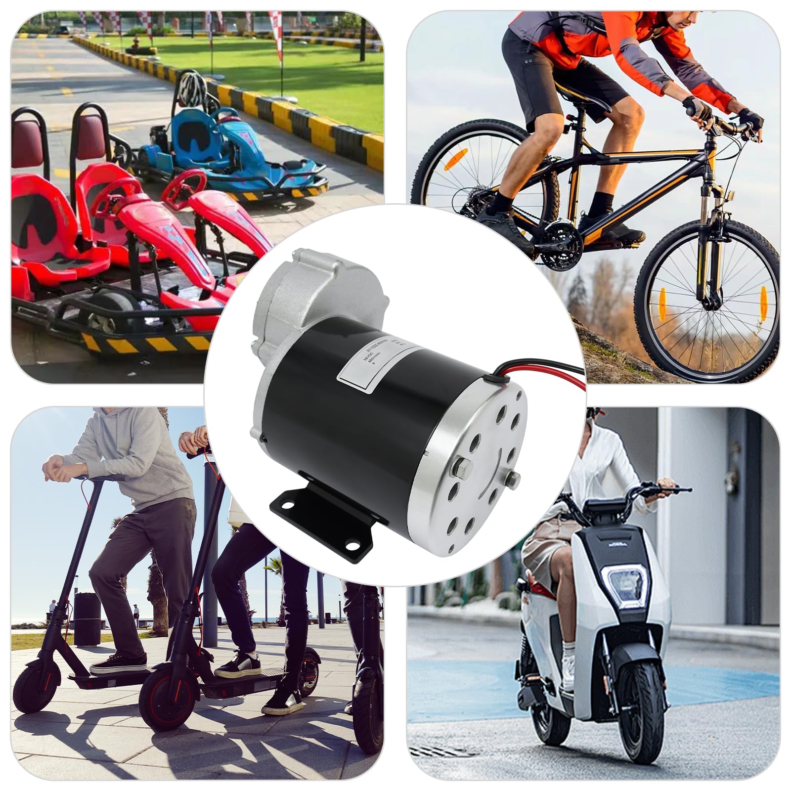 Reduktions-Elektromotor Reduktionsmotor für die Modifizierung von Elektrofahrrädern Mopeds 20.5 * 14.3CM 450r/min 600W Schwarz Silber