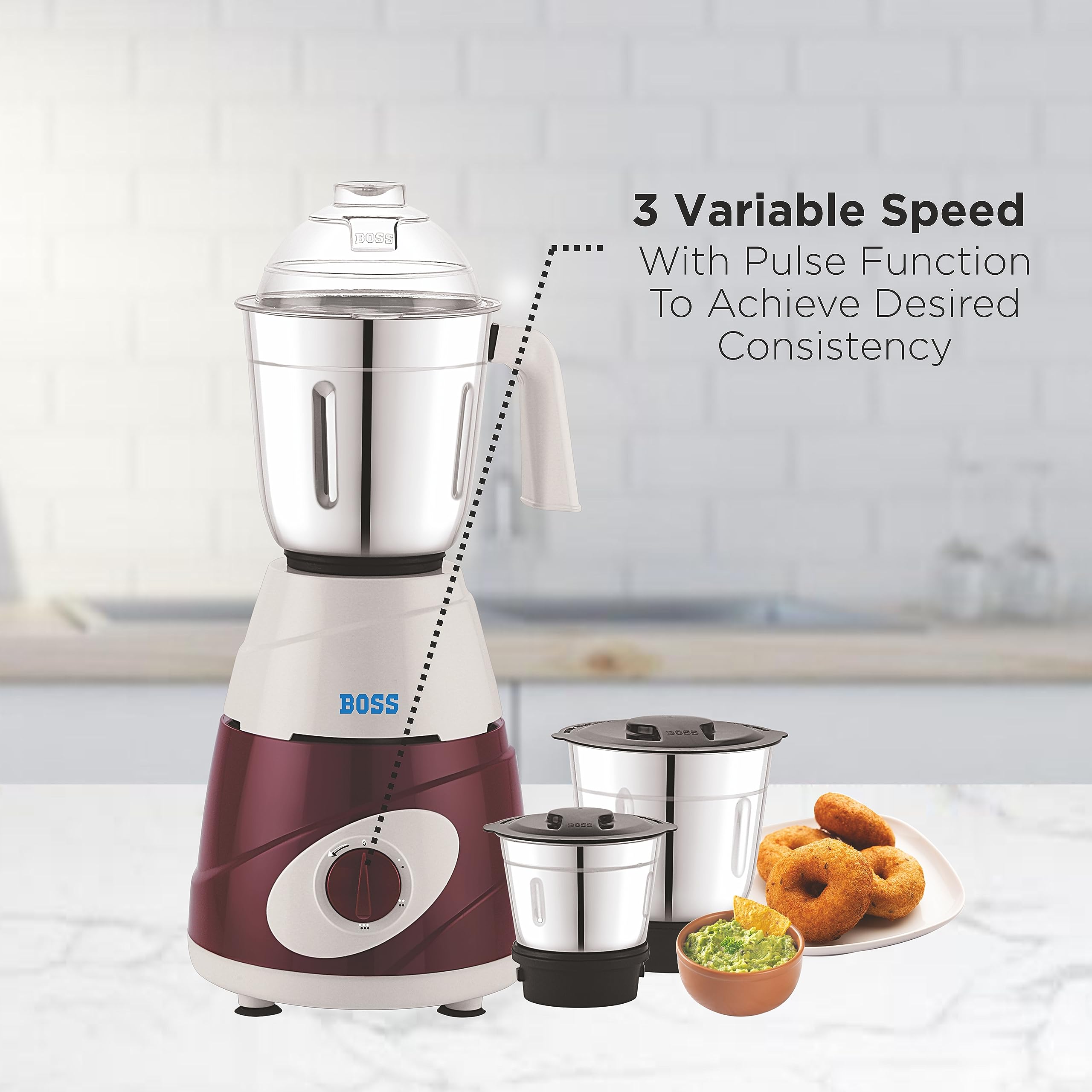 BOSS Thunder Mixer Grinder - 550W, 3 Jars -7