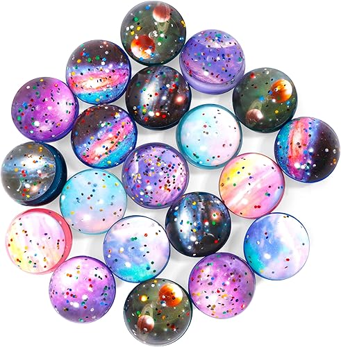 Miniatura 10 de Pllieay 24 bolas inflables con purpurina, 1.260 in, 6 colores, para regalos de fiesta de niños y rellenos de bolsas de regalos, relleno de bolsas