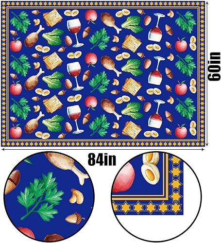 Miniatura 5 de Mantel de Pascua judío Pesaj Seder Festival Decoración de fiesta, vino tinto matzo, decoración de mesa de comedor, cocina, hogar, cocina, comedor,