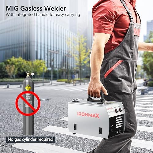 Miniatura 3 de Goplus Soldador MIG 140, máquina de soldadura con núcleo de fundente, inversor de soldadura de arco IGBT de 120 V con antorcha MIG integrada,