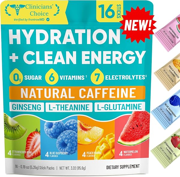 Venture Pal Sugar Free Hydration Packets + Energy Drink Electrolytes Powder