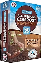 Munnie 50L Peat-Free Compost – Bio & Wood Fiber All-Purpose Compost for Vegetables, Outdoor Plants, Seed Starting & Potting – Organic Soil & Potting Soil, Enriched with Seaweed & Volcanic Dust