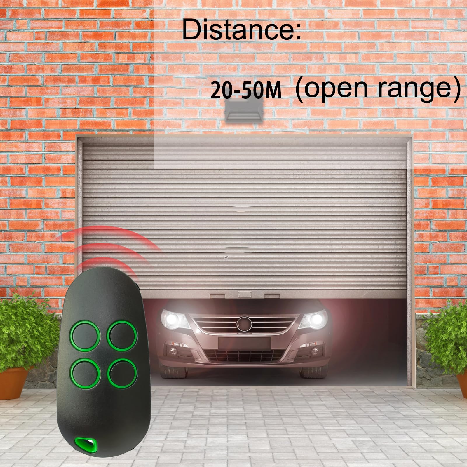 Garagentoröffner Handsender TOP44RBN Control remoto 433,92 MHz Código de rodamiento cambia en cada transmisión 4 canales, doble frecuencia 433,92 u. 868,35 MHz (estándar 868,35 MHz) 3 atascado