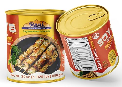 Miniatura 28 de Rani Soya Chaap (proteína a base de plantas) 30 onzas (1.875 libras) 29.98 oz ~ Tapa fácil de abrir Todo natural Vegano Sin colores Sin OMG