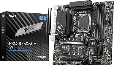 MSI PRO B760M-A WiFi Motherboard, Micro-ATX - For 12th and 13th Gen Intel Core Processors, LGA 1700 - DDR5 Memory Boost 6800+MHz/OC, PCIe 4.0 x16 Slots, M.2 Gen4 Slots, 2.5G LAN, Wi-Fi 6E