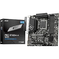 MSI PRO B760M-A WiFi Scheda Madre Micro-ATX – Supporta Intel 12° & 13° Gen, LGA 1700 – DDR5 Memory Boost 6800+MHz, OC, PCIe 4.0 x16 Slots, M.2 Gen4 Slots, 2.5G LAN, Wi-Fi 6E