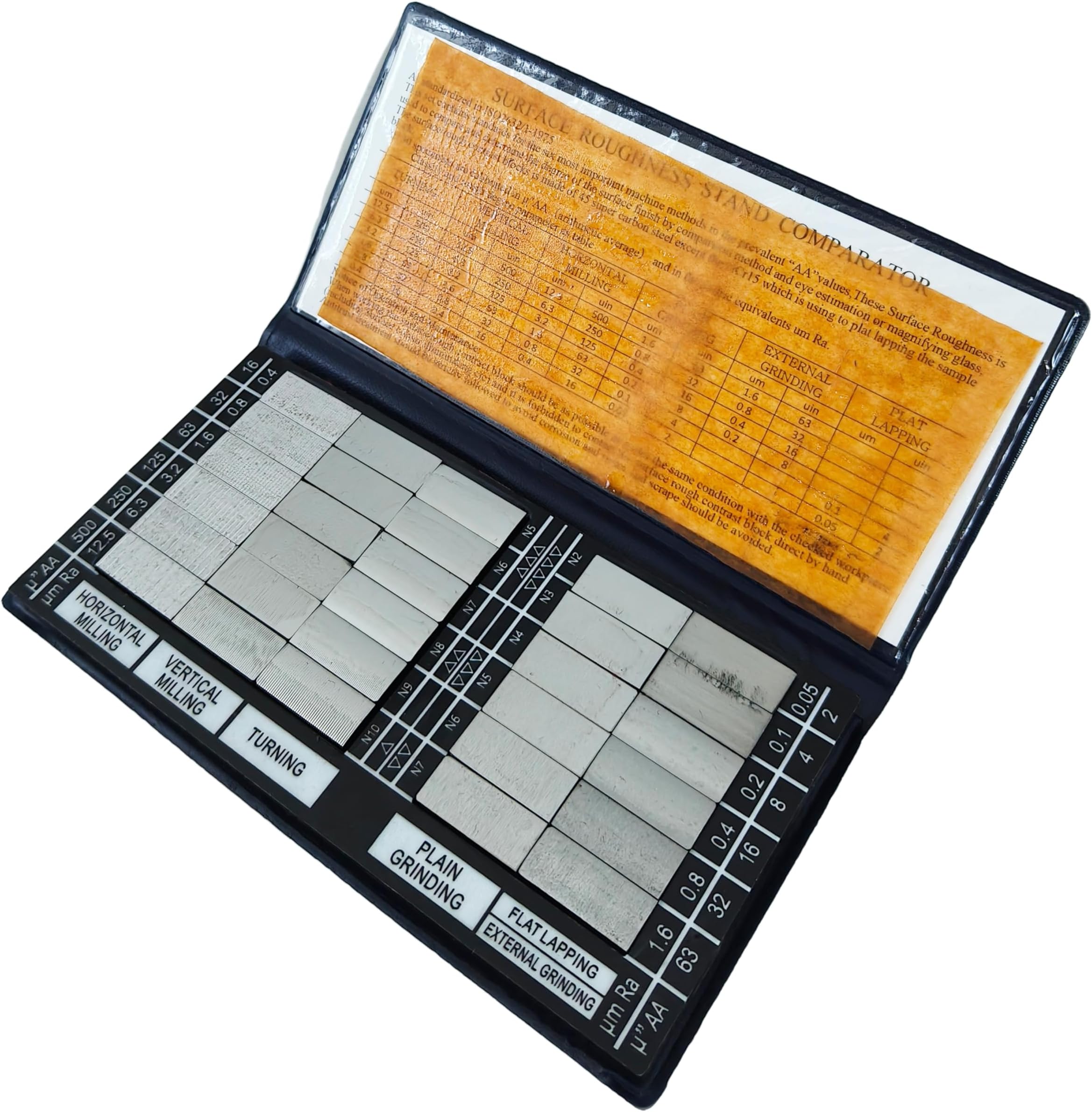 Surface Roughness Comparators Surface Roughness Standard Set with 30Pcs Surface Roughness Comparators Ra0.05-12.5um