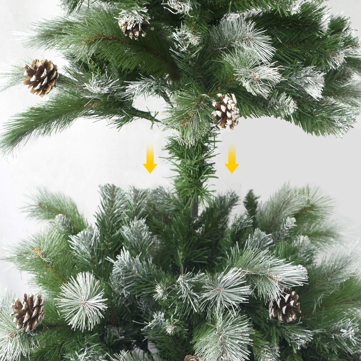 Solagua Árbol de Navidad Artificial Extra Relleno Abeto de Doble Hojas Combinadas 150-240cm Arboles C/Soporte Metálico (Verde, 210cm 960Tips)