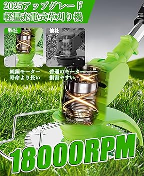 草刈機 電動 バッテリー式 1880W高出力 2000mAh×2 大容量 Amazon.co.jp: 草刈り機 充電式草刈り機 1880W高出力 21V 2