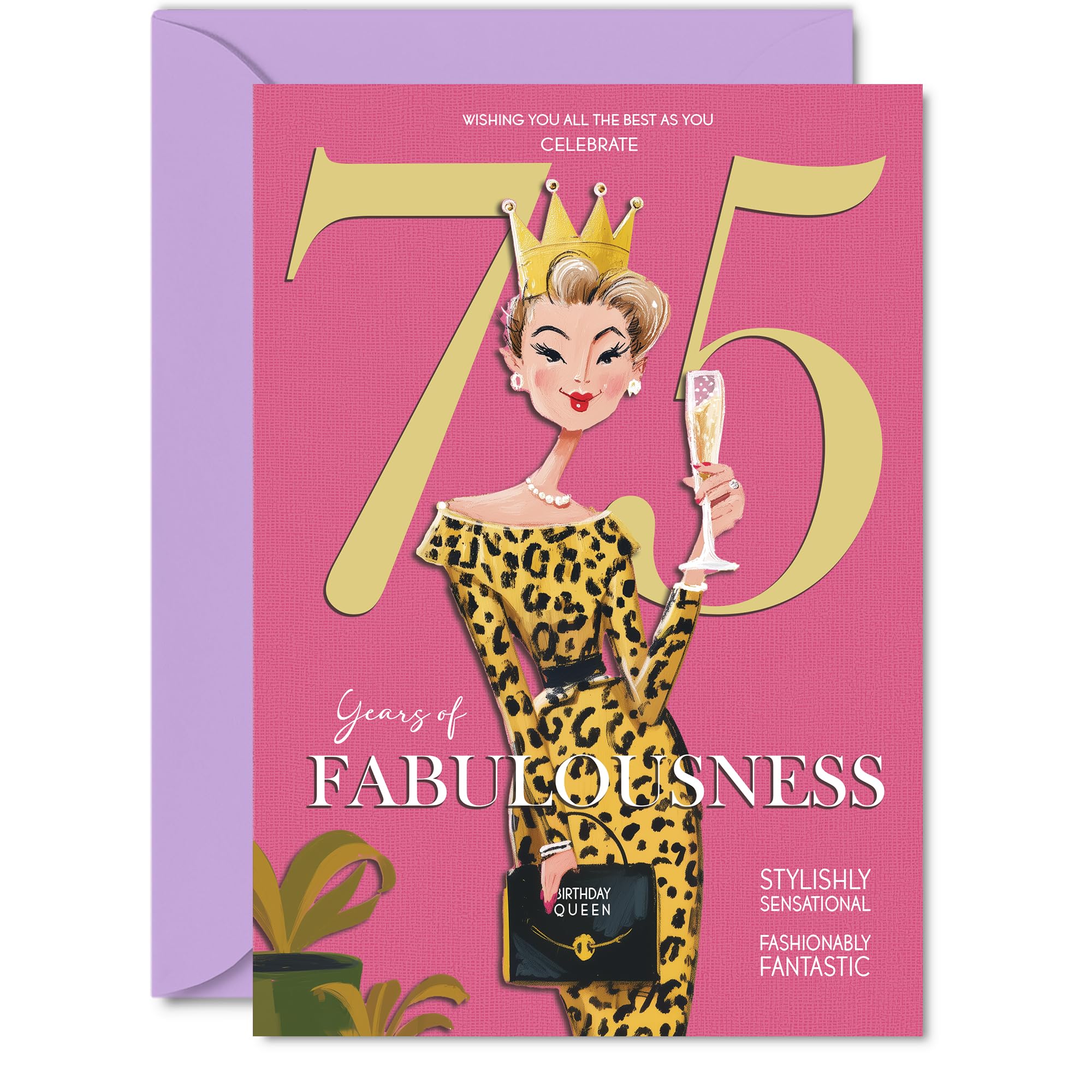 75th Birthday Cards for Women - Years Of Fabulousness - Happy Birthday Card for 75 Year Old Woman Nanny Sister Cousin Auntie, A5 Bday Greeting Cards