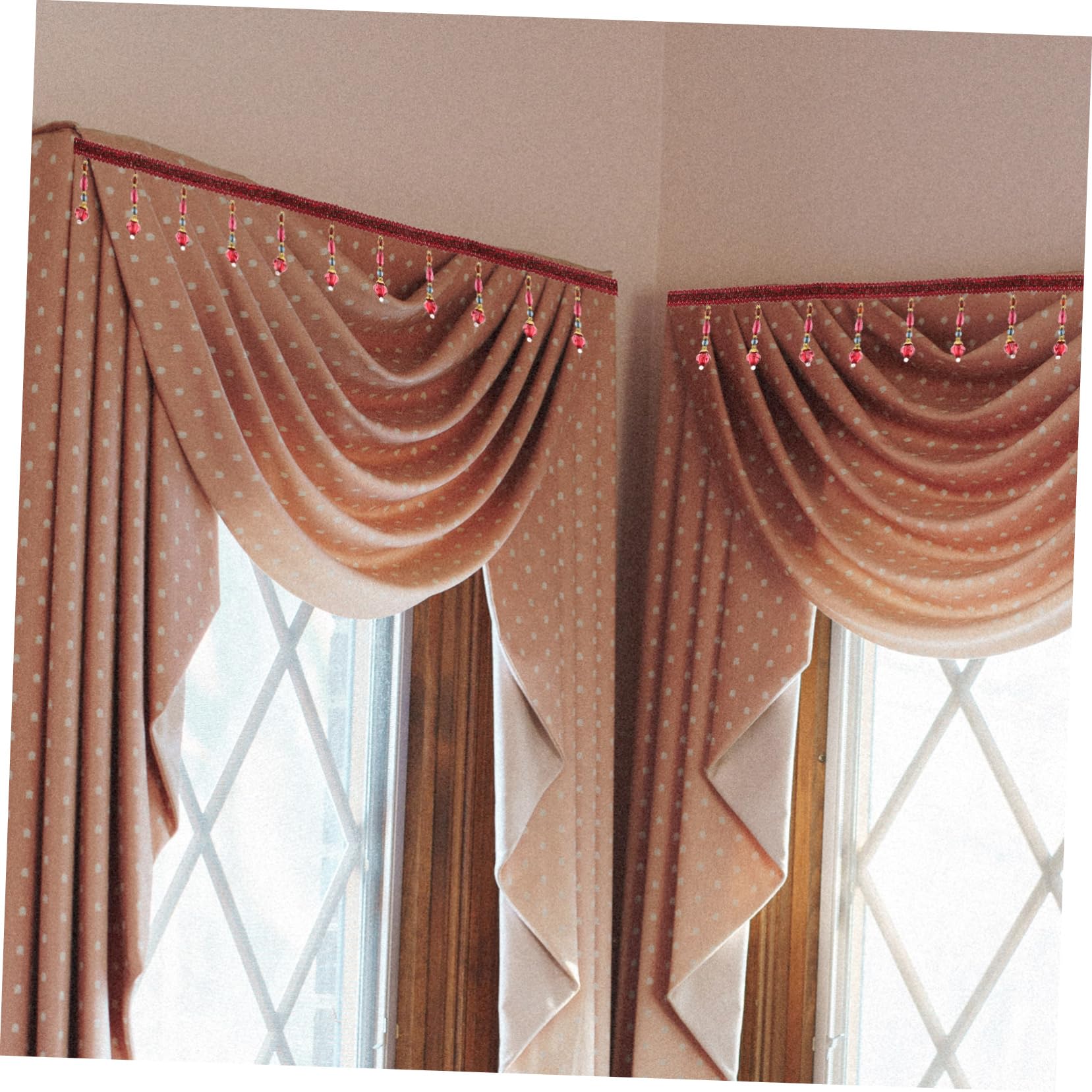 Angoily Frange à Paillettes Perles pour Rideaux Accessoire Décoratif de Jujube pour Projets Diy Environ Mètres