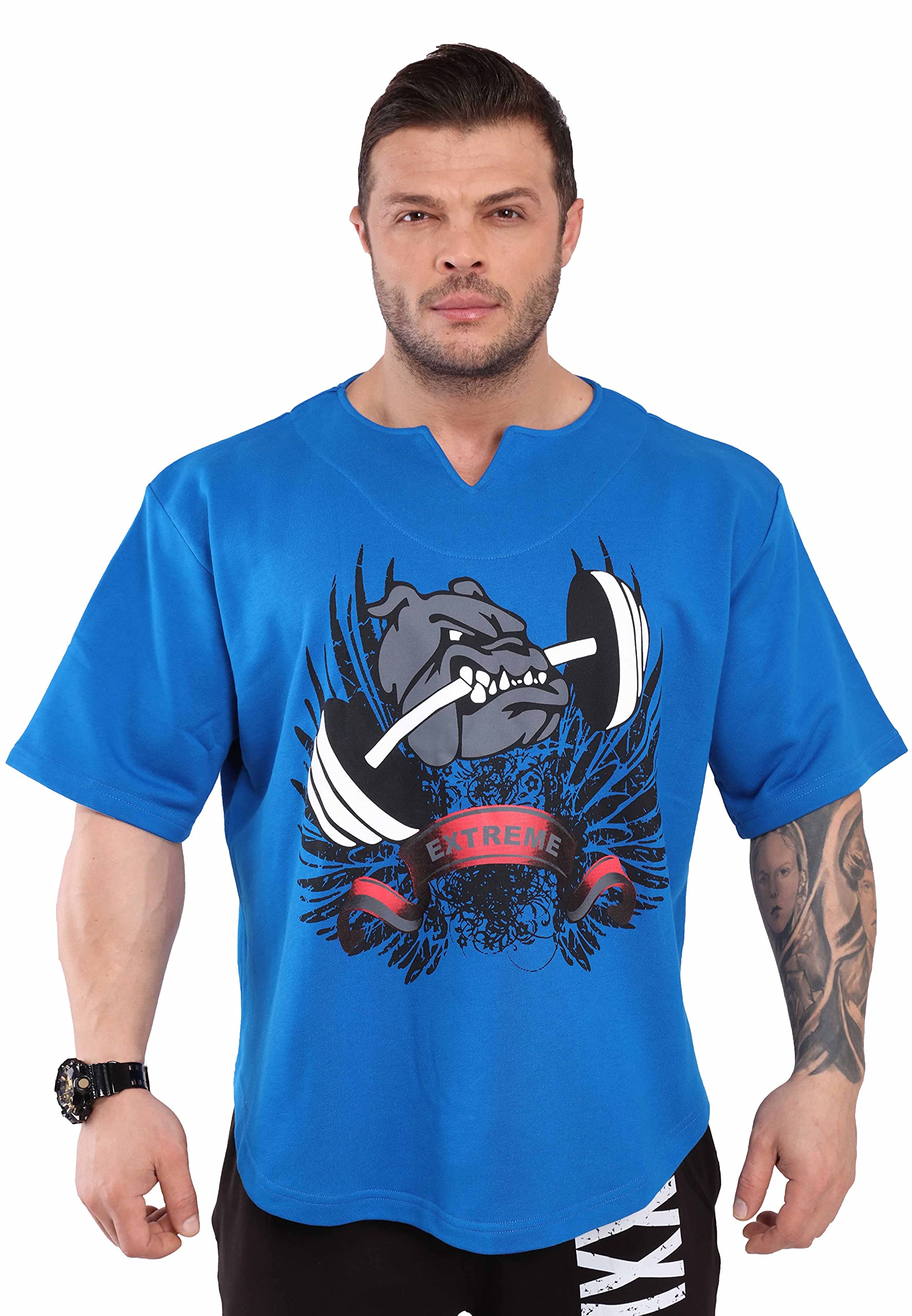 BIG SAM SPORTSWEAR COMPANYMen's Oversize Gym Lifestyle T-Shirt, Thick Texture Cotton, Comfort Design, Performance Top