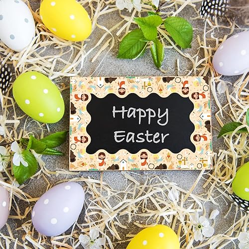 Miniatura 3 de Bordes de tablón de anuncios de Pascua, 65.6 pies, calcomanías para tablón de anuncios de Pascua de Jesús, borde enrollado para tablón de anuncios