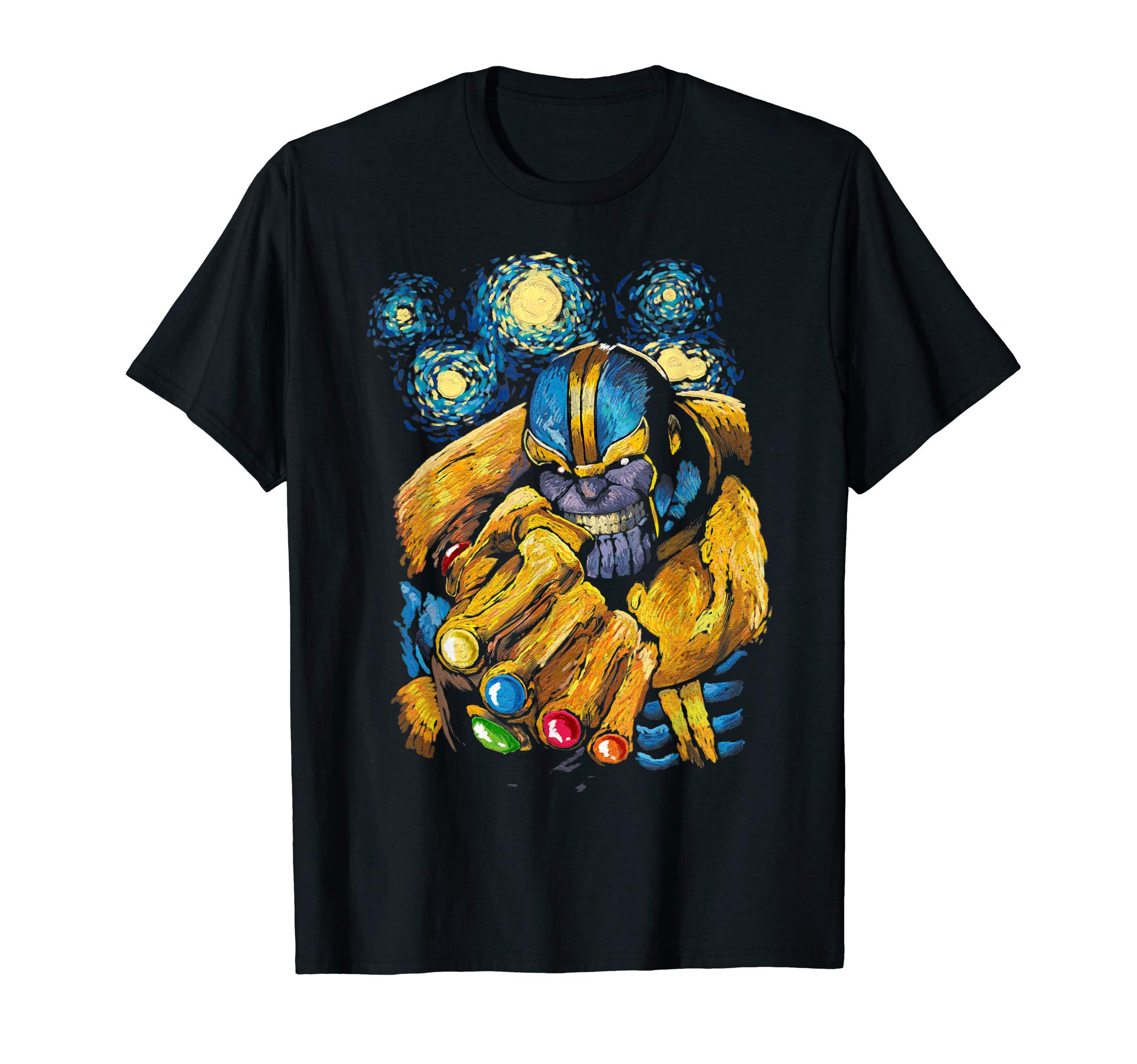 MarvelThanos Starry Night Gauntlet Painting Graphic T-Shirt T-ShirtOEKO-TEX STANDARD 100