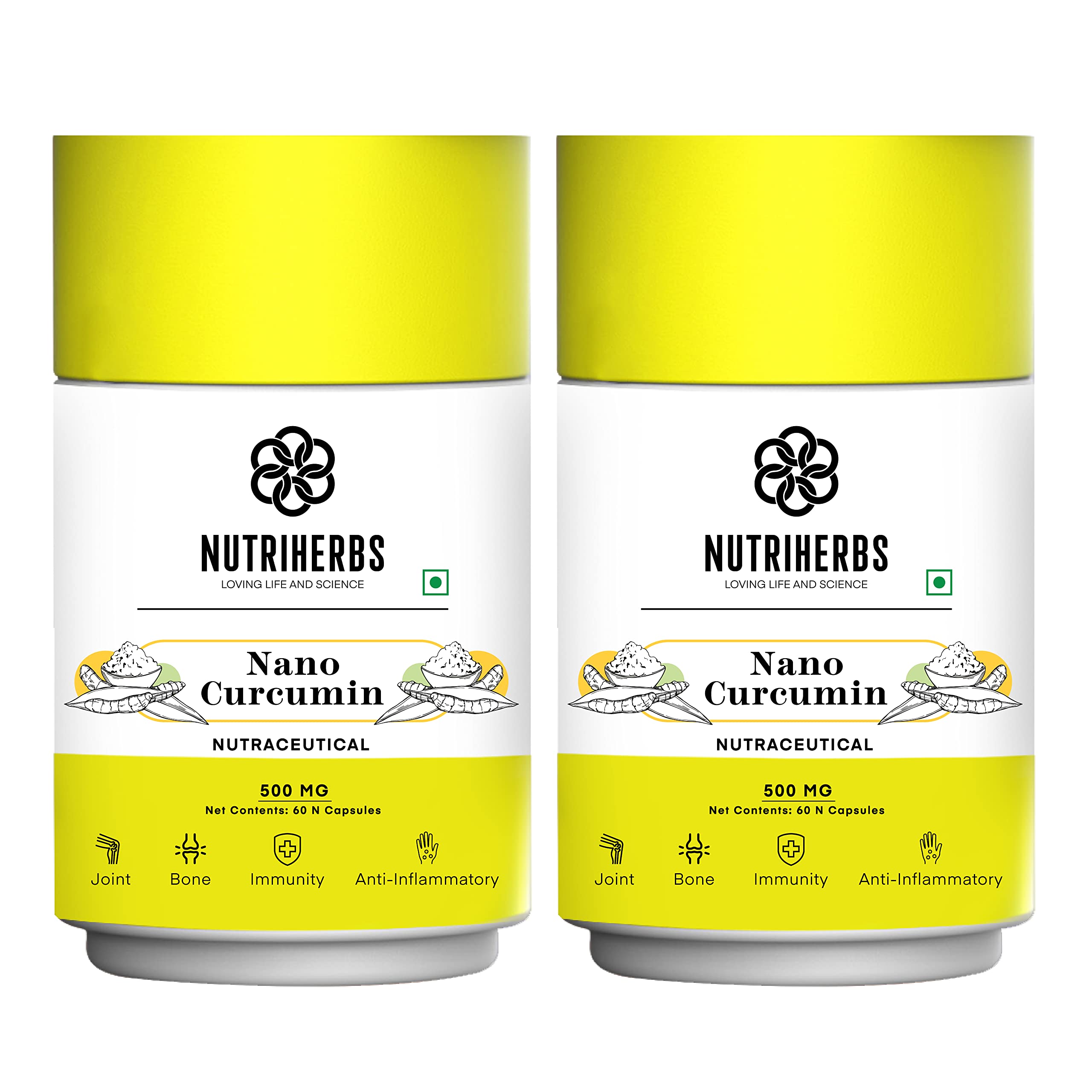 Buy S Nano Curcumin 60 s 500mg with Turmeric (Haldi) Extract Anti ...