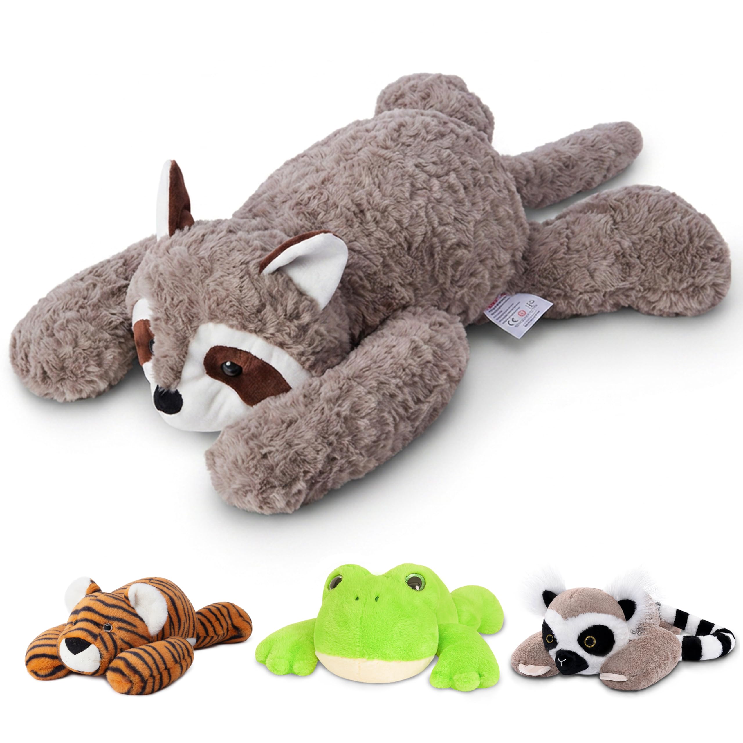 Niuniu Daddy Weighted Stuffed Animals, 20 in 3.3 lbs, Raccoon Calming Plush