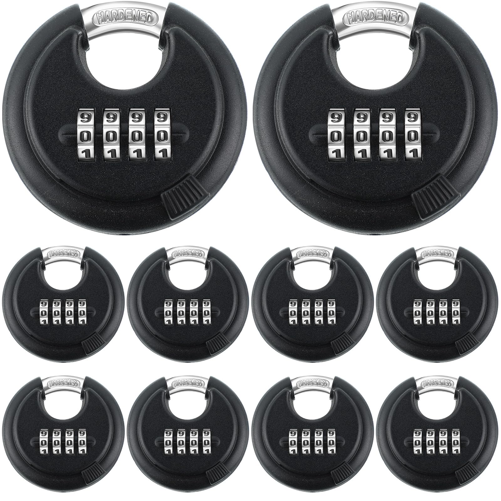 Cadenas en acier inoxydable rond Maitys de couleur noire avec anse blindée trempée