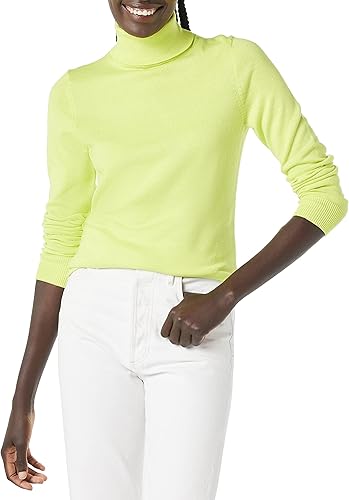 Amazon Essentials Women's Classic-Fit Lightweight Long-Sleeve Turtleneck Sweater, Lime Green, 4X