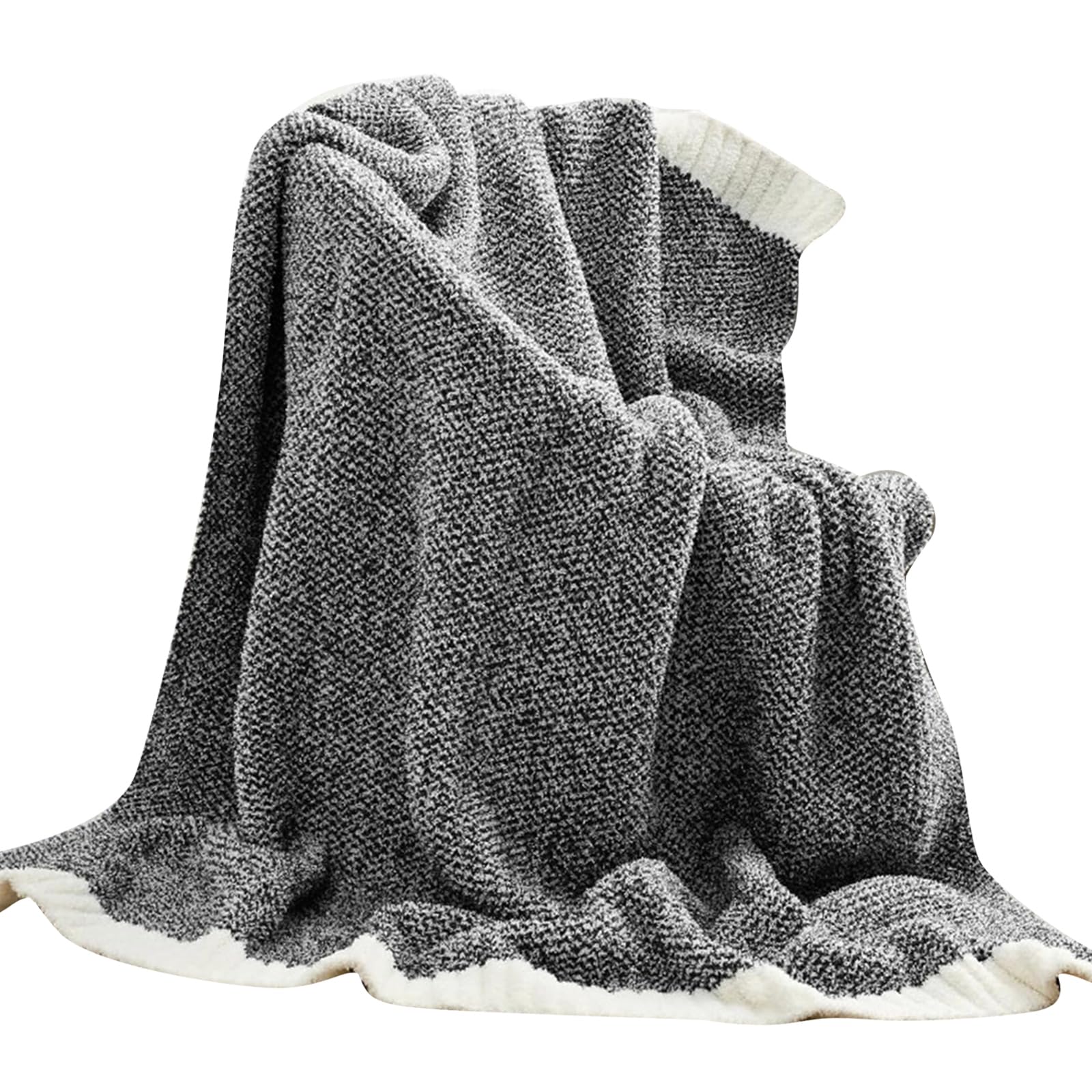 Elnwnnkc Black Knitted Blanket Winter Autumn Blankets Double Sided Throw Bed Sofa Bed Spread For Couch Sofa And Polyester Fiber Blanket