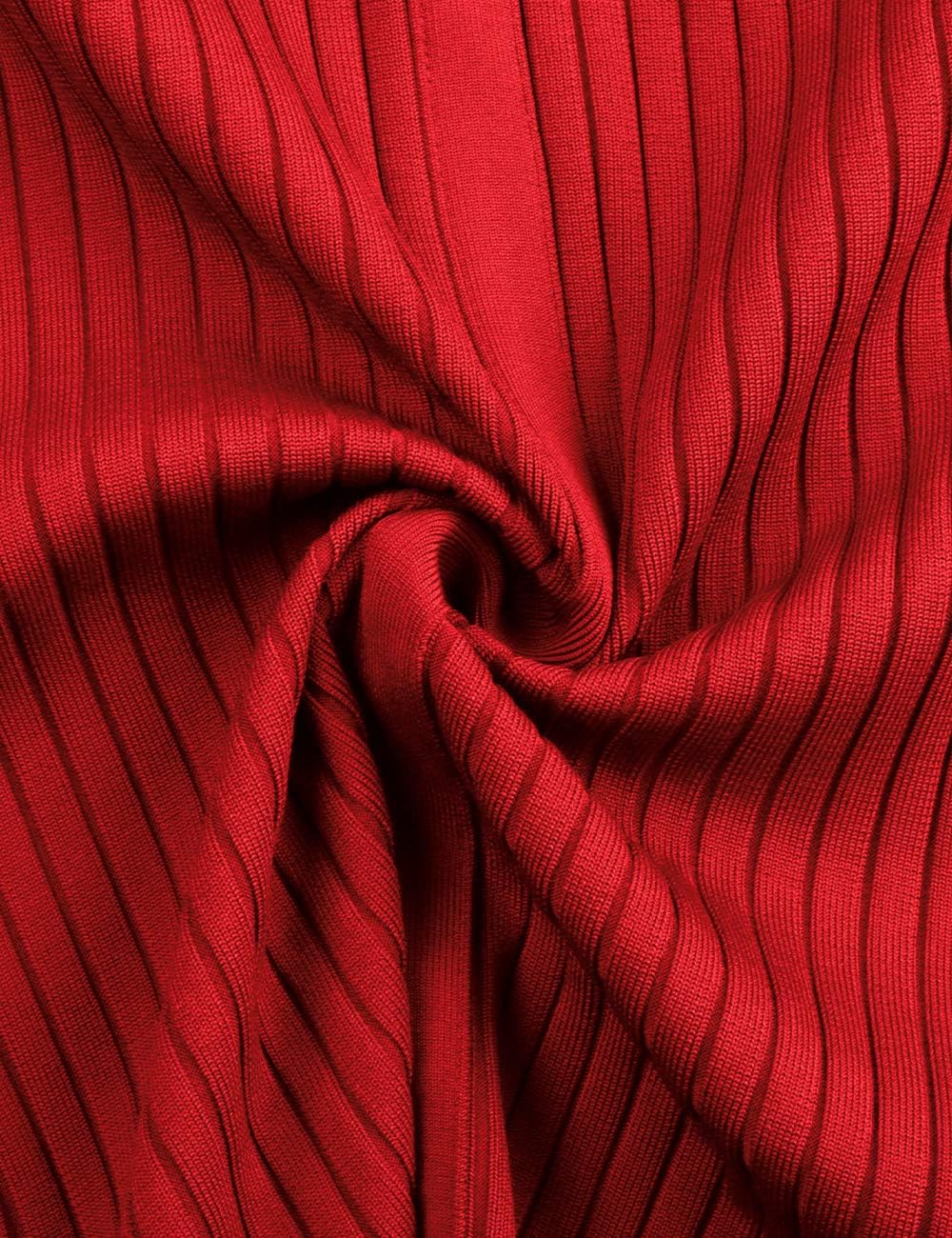 whoinshop Women's Cross Strap Ribbed Bandage Long Sleeve Midi Fall Winter Bodycon Party Dress - Image 6