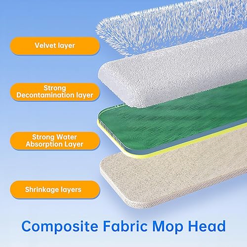 Miniatura 4 de KZKR Mini trapeador con 2 esponjas, limpiador de ventana, pequeña mopa portátil, autoexprimible, uso húmedo y seco, fuerte absorbente, limpieza para