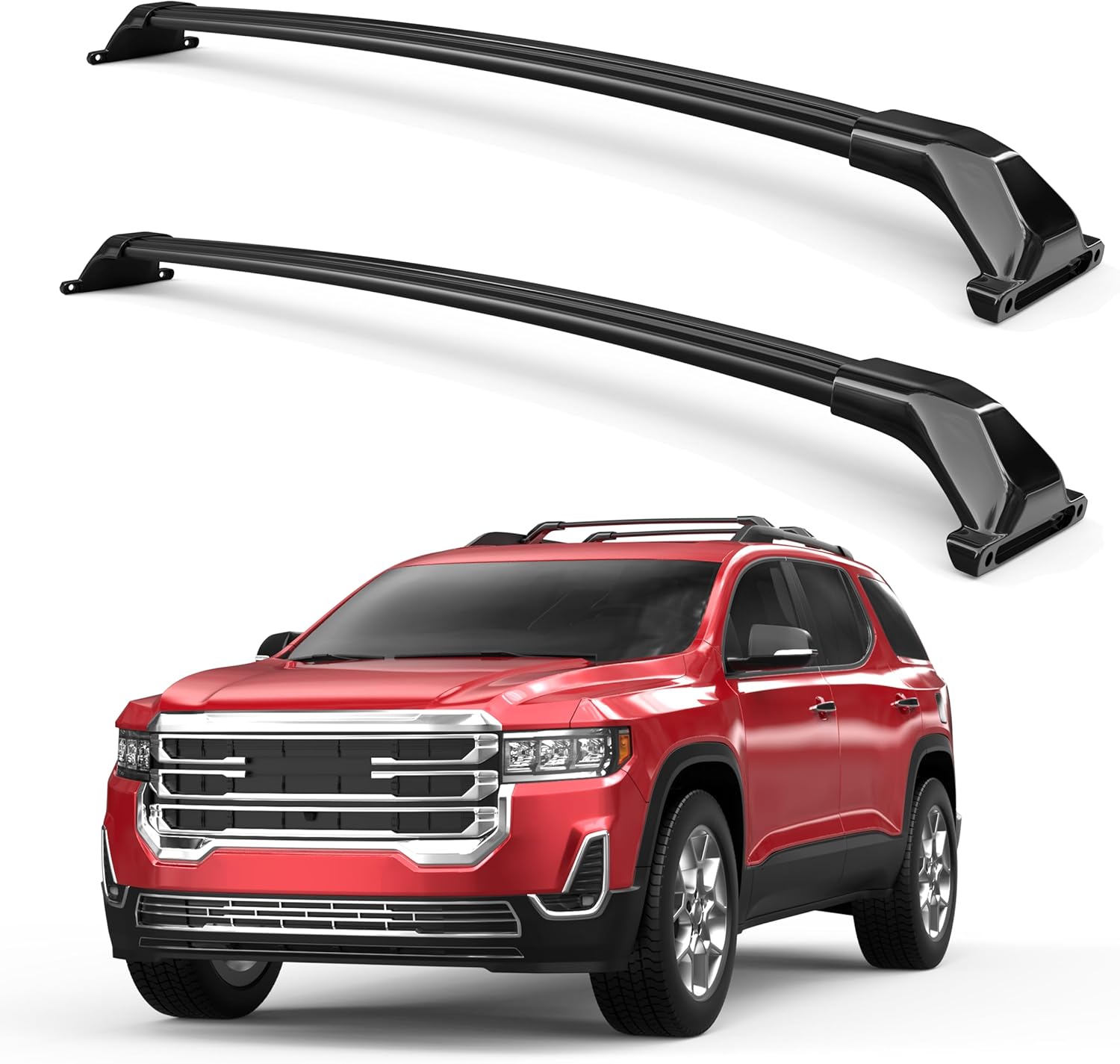 Roof Rack Cross Bars Aluminum Compatible for 2017-2023 GMC Acadia Rooftop Luggage Cargo Carrier Bars Rack crossbars for Snowboard Skiboard 165LBs Load Capacity