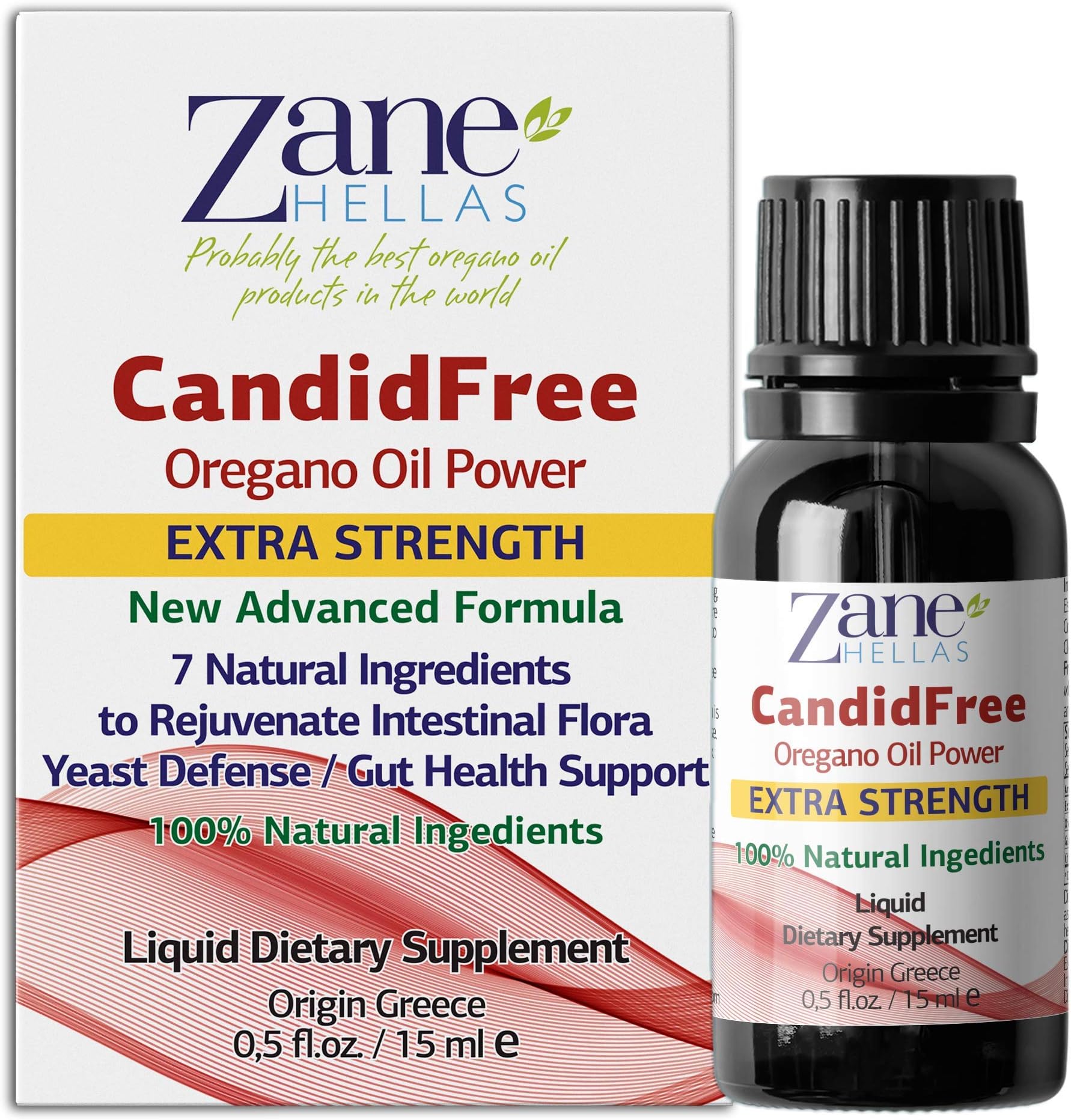Zane Hellas Candidfree Liquid 100% Herbal Formula for Candida Support. Gut Health Support. Colon Health Support. Intestinal Flora Support. 0.5fl.oz - 15ml