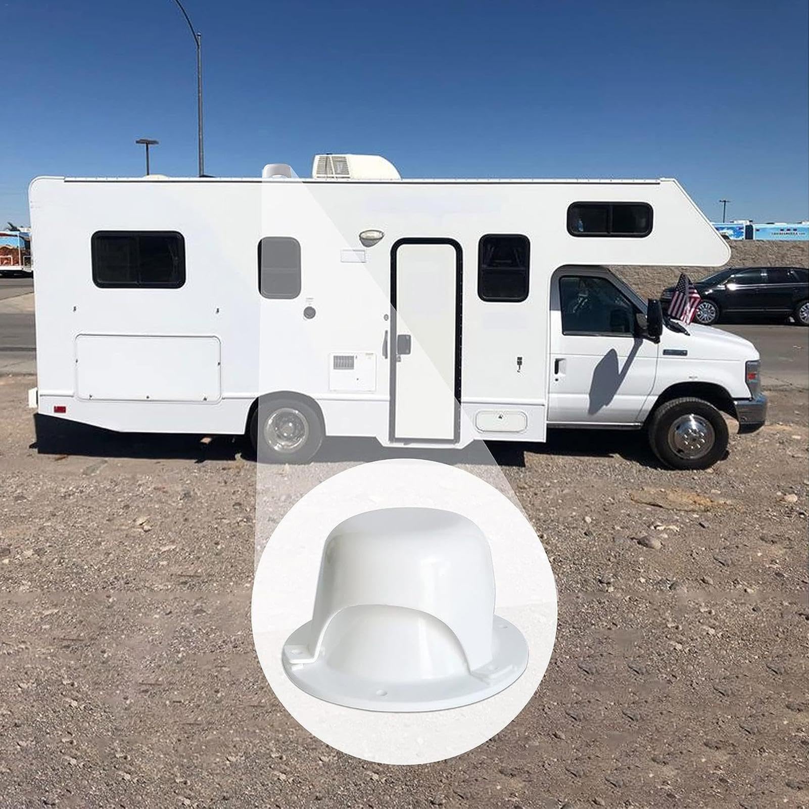 Tapa de ventilación de techo para caravana, cubierta de ventilación de alcantarillado ajustable de repuesto para remolques de RV, tapa de techo blanca para mejorar el flujo de aire y control de